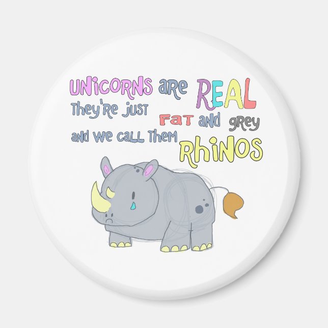 Rhinos är bara ful unicorns magnet (Framsidan)