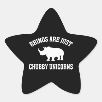 Rhinos är bara Knubbiget Unicorns Funny Gift Stjärnformat Klistermärke