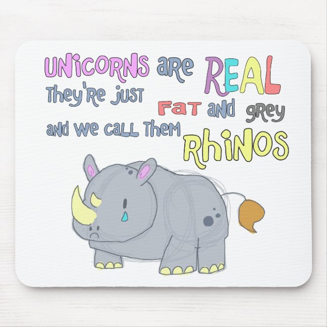 rhinos är precis ful unicornsmousepad musmatta (Framsidan)