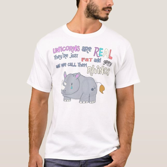 rhinos är precis fula unicorns tee shirt (Framsida)