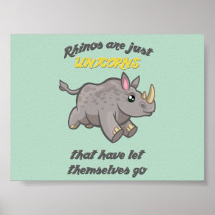 Rhinos är Unicorns Poster