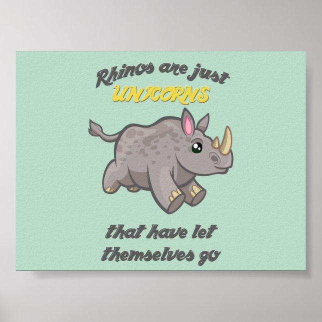 Rhinos är Unicorns Poster (Framsidan)