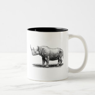 Rhinos för noshörning för Två-Tonad mugg