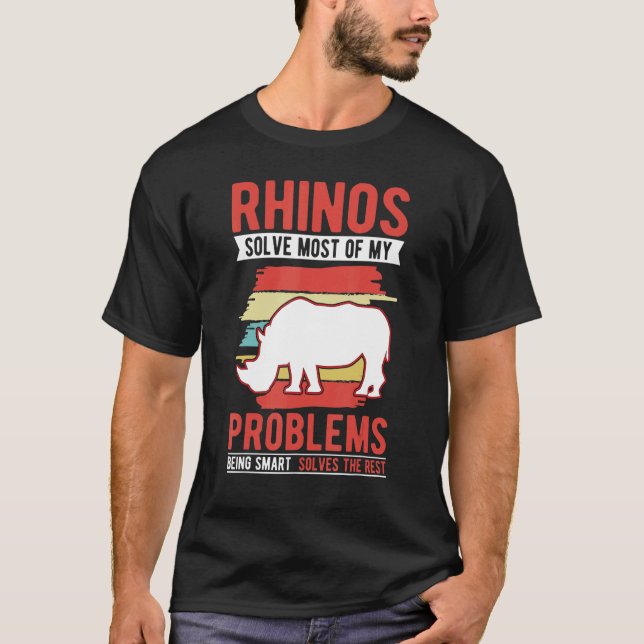 Rhinos löser de flesta av mina problem Rhino T Shirt (Framsida)