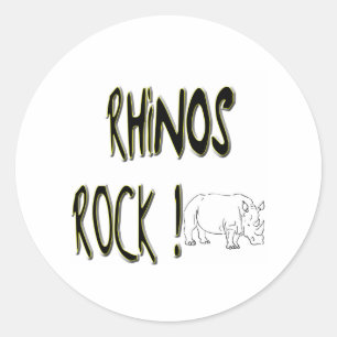 Rhinos Sten! Fäst Runt Klistermärke