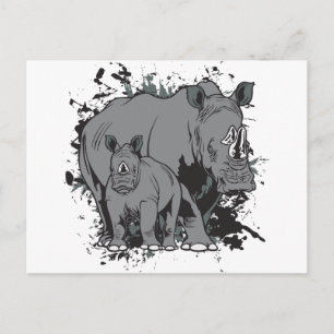 Rhinos Vykort