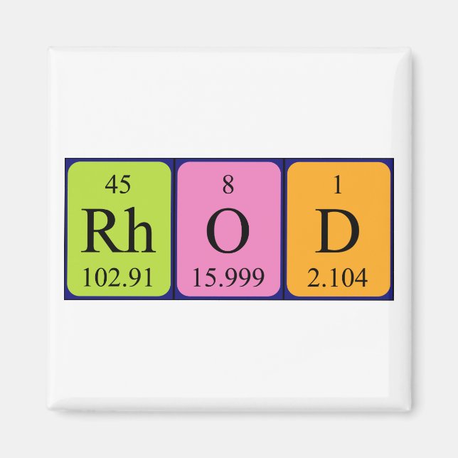 Rhod Periodisk magnet bord namn (Framsidan)