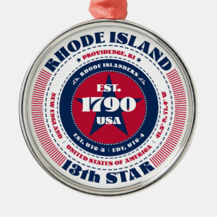 Rhode island 13:e statliga juldagen julgransprydnad metall