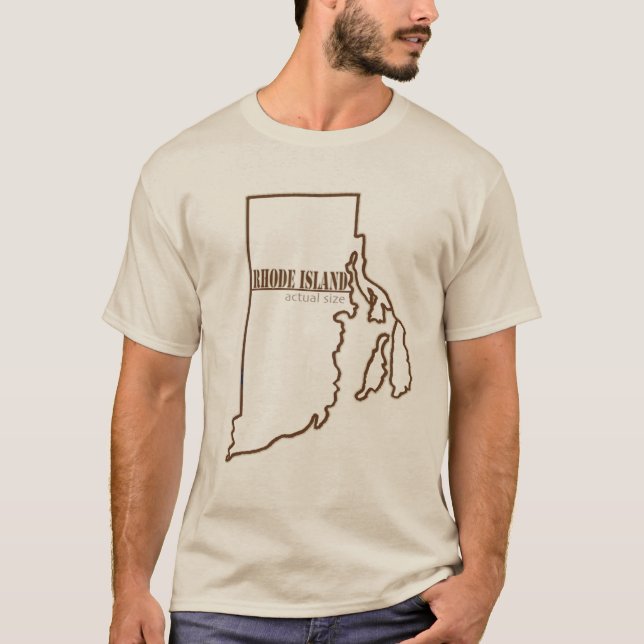 Rhode Island (actual size) T-Shirt (Framsida)