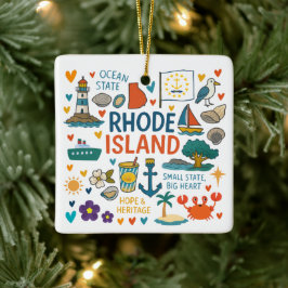 Rhode Island Anpassad Familjeresa Jul Julgransprydnad Keramik