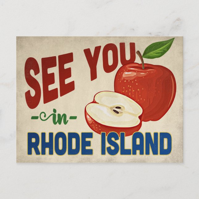 Rhode island-äpple - Vintage resor Vykort (Framsida)