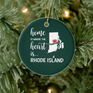 rhode island är där hjärtat finns julgransprydnad keramik
