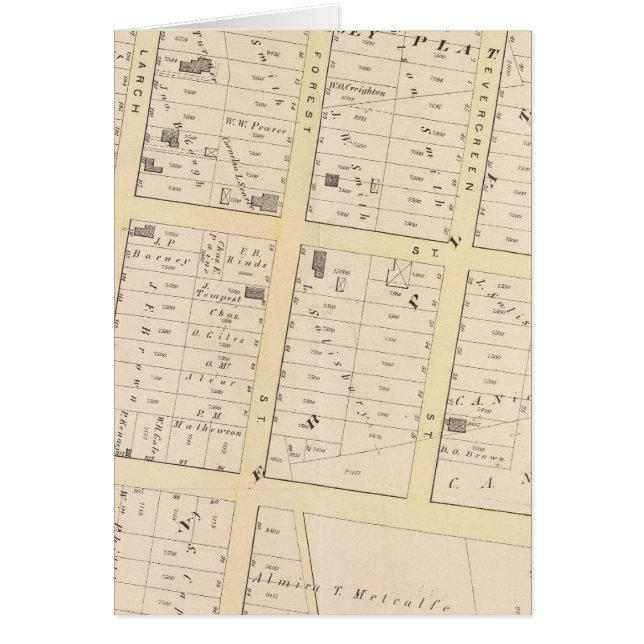 Rhode island Atlas Karta Hälsningskort (Framsidan)