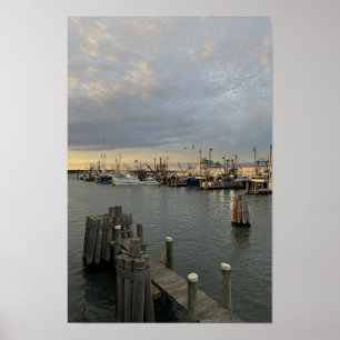 Rhode Island-båtar vid solnedgångsaffisch Poster