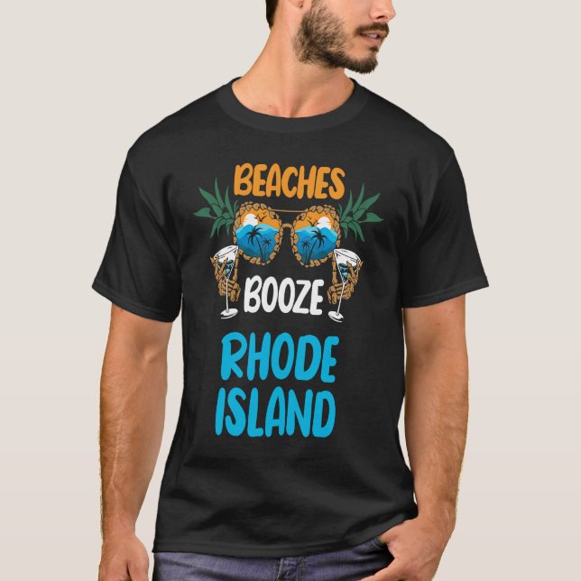 Rhode Island Beaches Vacation Party Matching T Shirt (Framsida)