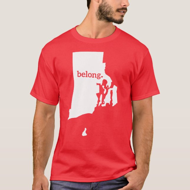 Rhode island Belong-staten Karta T Shirt (Framsida)