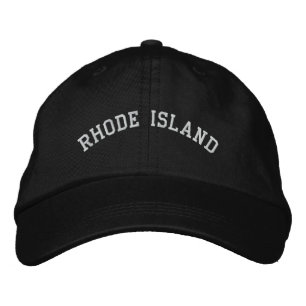 Rhode island-broderade justerbara sockelsvart broderad keps
