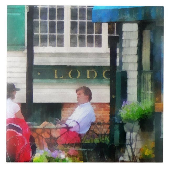 Rhode Island - Café Newport RI Kakelplatta (Framsidan)