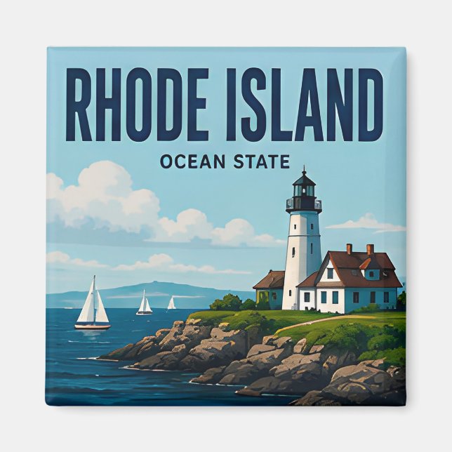Rhode Island Capitol Harbor Ocean State Magnet (Framsidan)