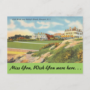 rhode island, Cliff Walk, Newport Vykort