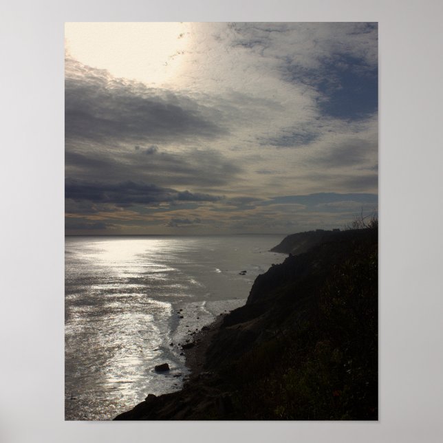 Rhode Island Cliffside Ocean Waterscape Poster (Framsidan)
