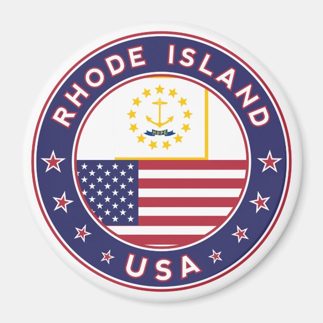Rhode island-dekal, telefonfodral, påse magnet (Framsidan)