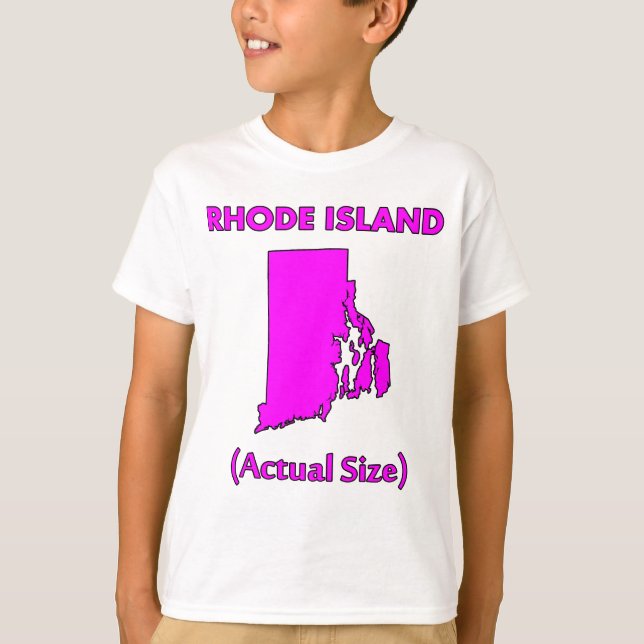 Rhode Island - Faktisk Storlek Tee Shirt (Framsida)