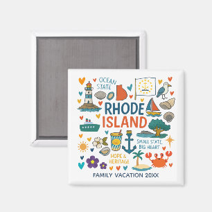 Rhode Island Familjeutflykt Minnessaker Anpassade Magnet