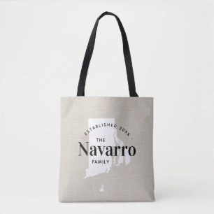 Rhode island Family Monogram State Tote Bag Tygkasse