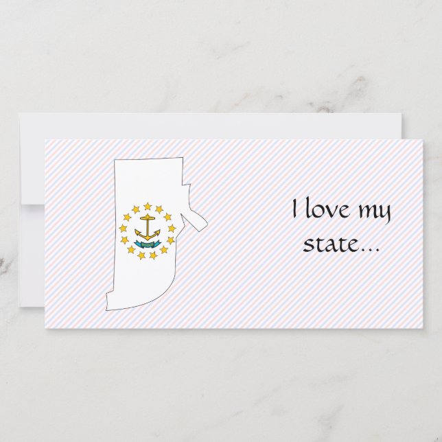 Rhode island Flagga Karta (Framsida)