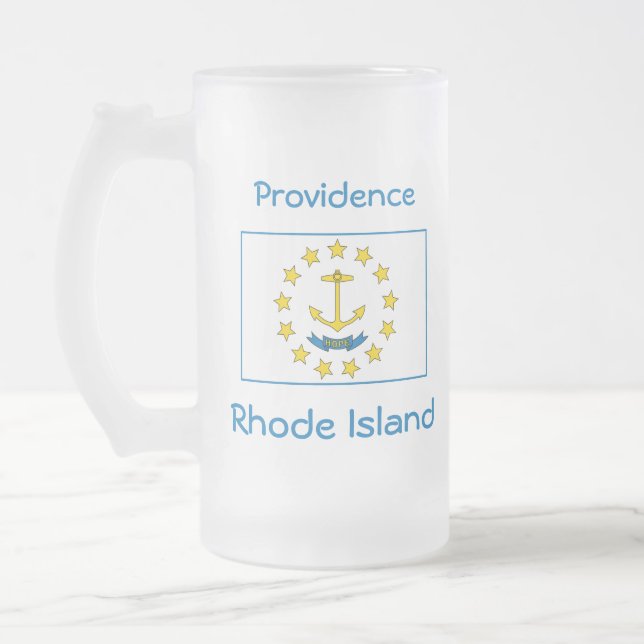 Rhode island Flagga Karta Mugg (Vänster)
