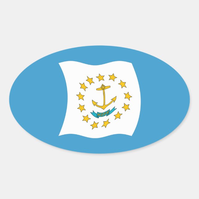 Rhode Island Flagga Klistermärke (Framsida)