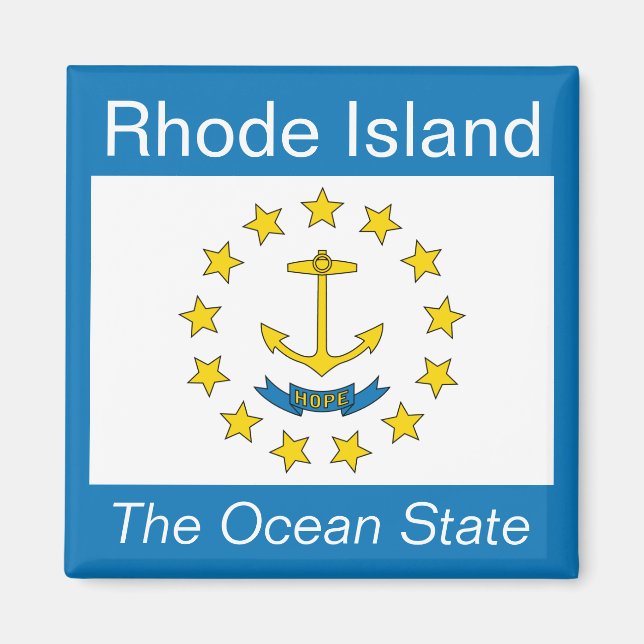 Rhode island Flagga Magnet (Framsidan)