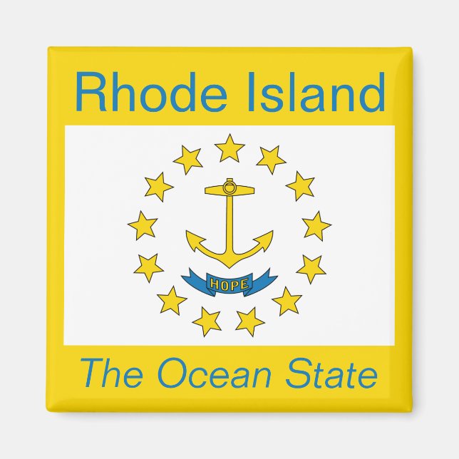 Rhode island Flagga Magnet (Framsidan)