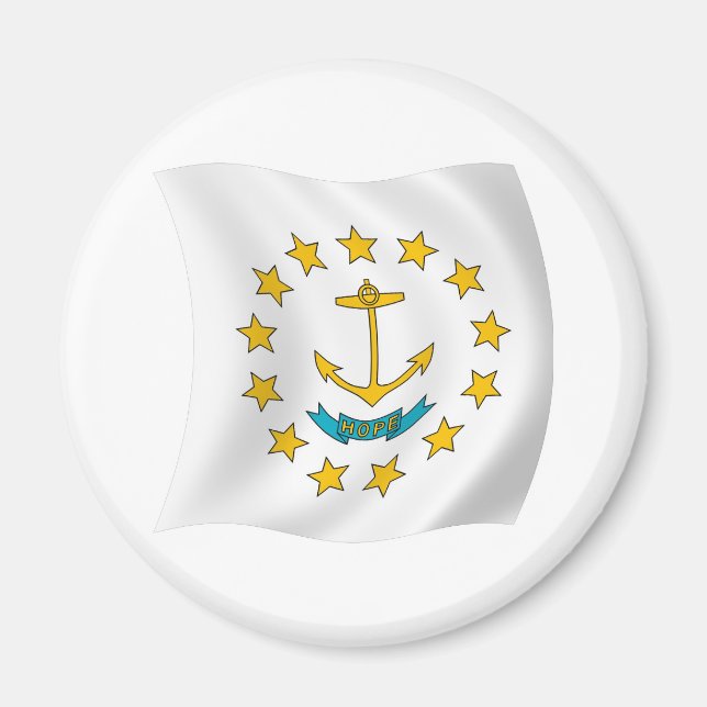 Rhode Island Flagga Magnet (Framsidan)