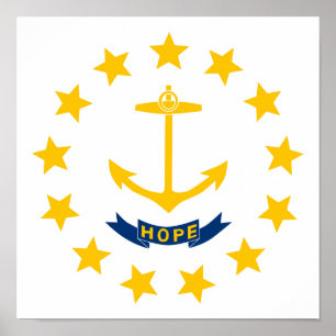 Rhode island Flagga Poster