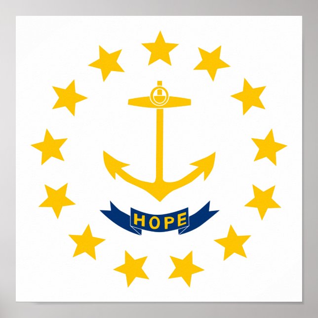 Rhode island Flagga Poster (Framsidan)