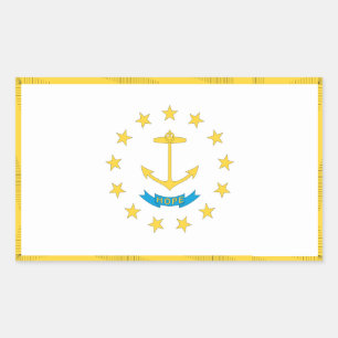 Rhode island Flagga Rektangulärt Klistermärke