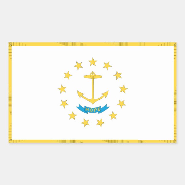 Rhode island Flagga Rektangulärt Klistermärke (Framsida)