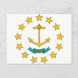 Rhode island Flagga Vykort