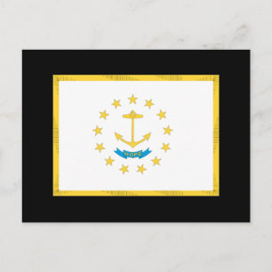 RHODE ISLAND FLAGGA VYKORT