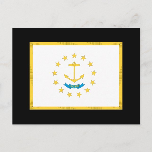 RHODE ISLAND FLAGGA VYKORT (Framsida)