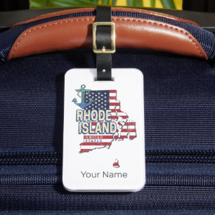 Rhode island Förenade Stater Retro State Karta Vin Bagagebricka