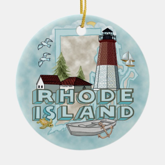 Rhode island fyr Ceramic Ornament (Framsidan)