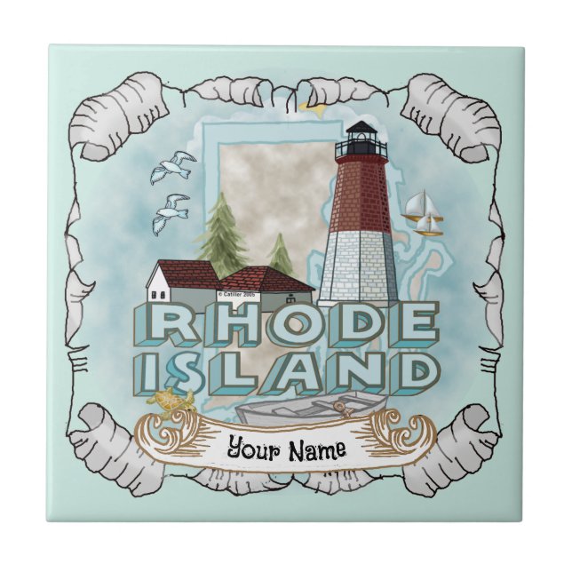 Rhode island fyr kakelplatta (Framsidan)