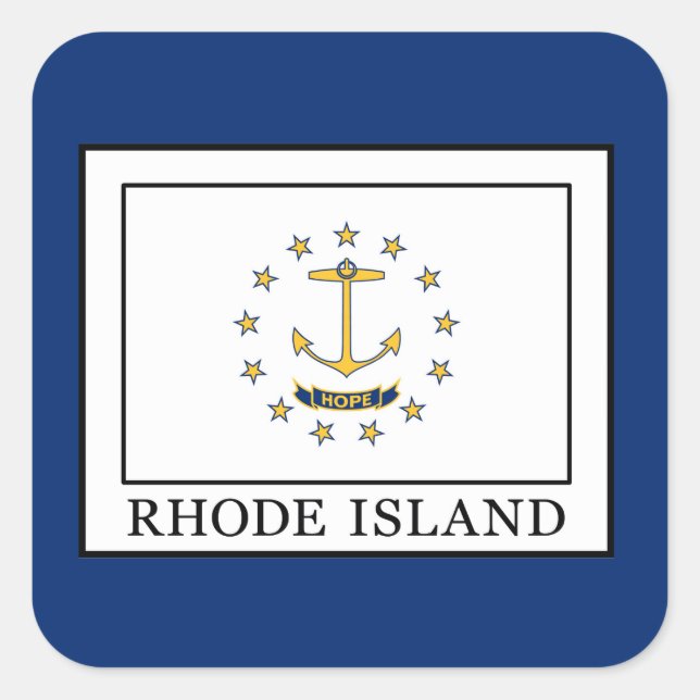 Rhode island fyrkantigt klistermärke (Framsida)