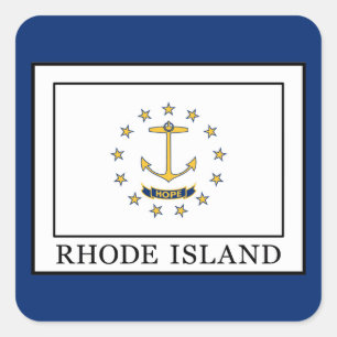Rhode island fyrkantigt klistermärke