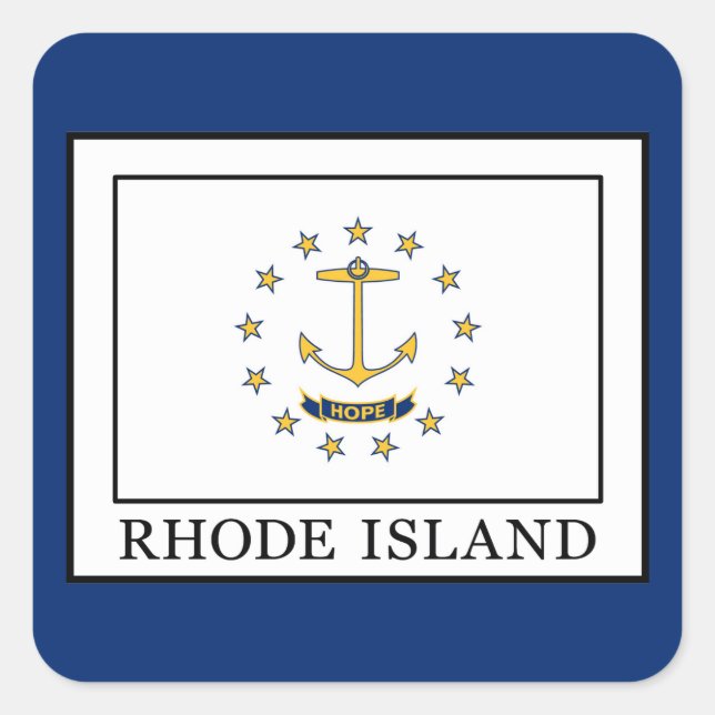 Rhode island fyrkantigt klistermärke (Framsida)