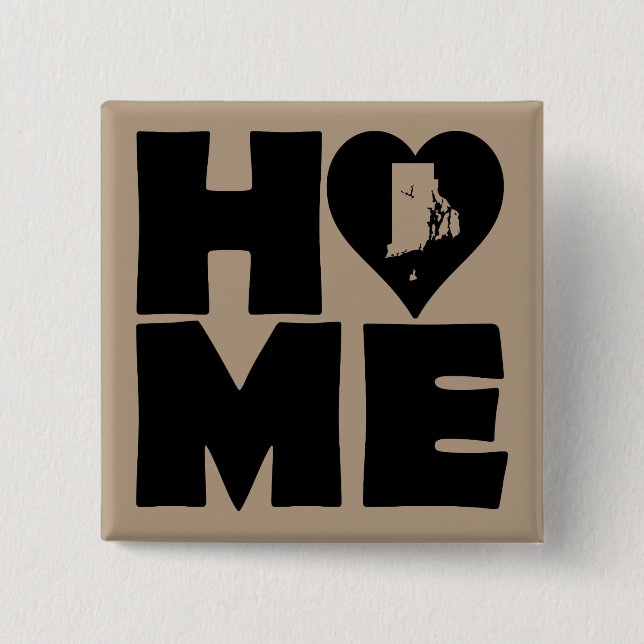 Rhode Island Hem Hem Stat Knapp Märke Pin (Framsida)