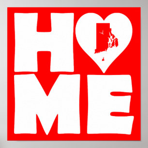 Rhode Island Hem Hem Stat Poster Skylt